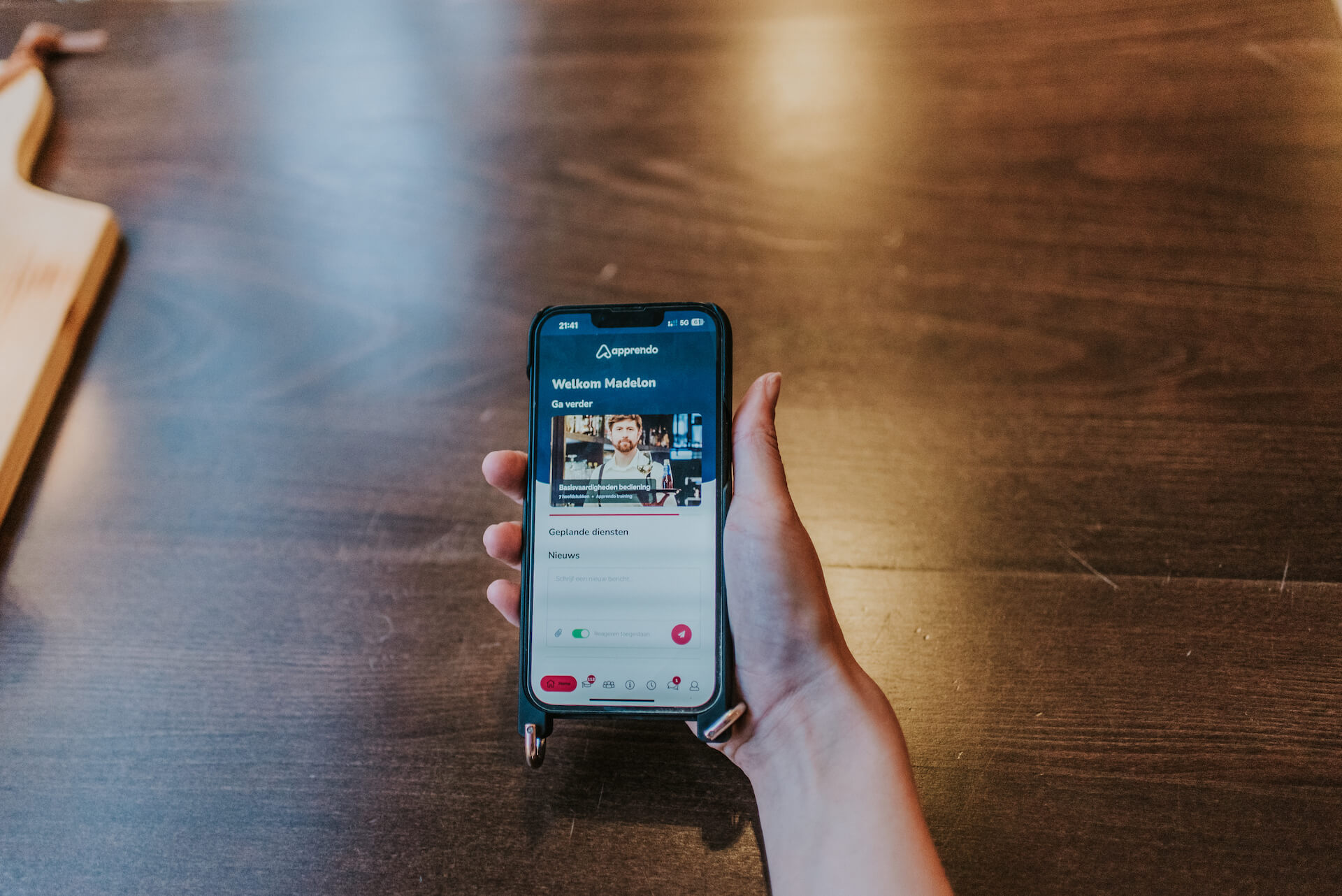 Home omgeving in de mobiele app van Apprendo.