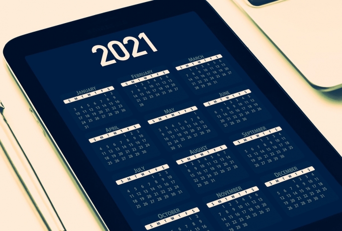 Agenda weergegeven via tablet.
