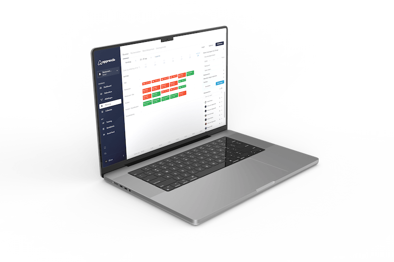 Mockup planning en uren eindbaas Apprendo
